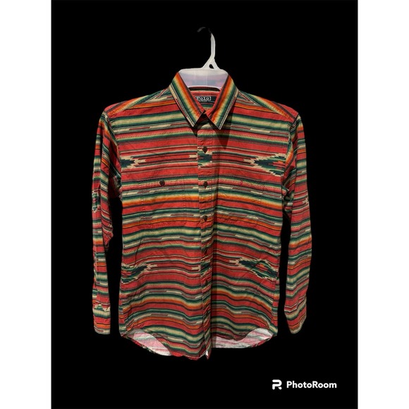 Vintage Polo Ralph Lauren Southwestern Indian Aztec men's button shirt LARGE